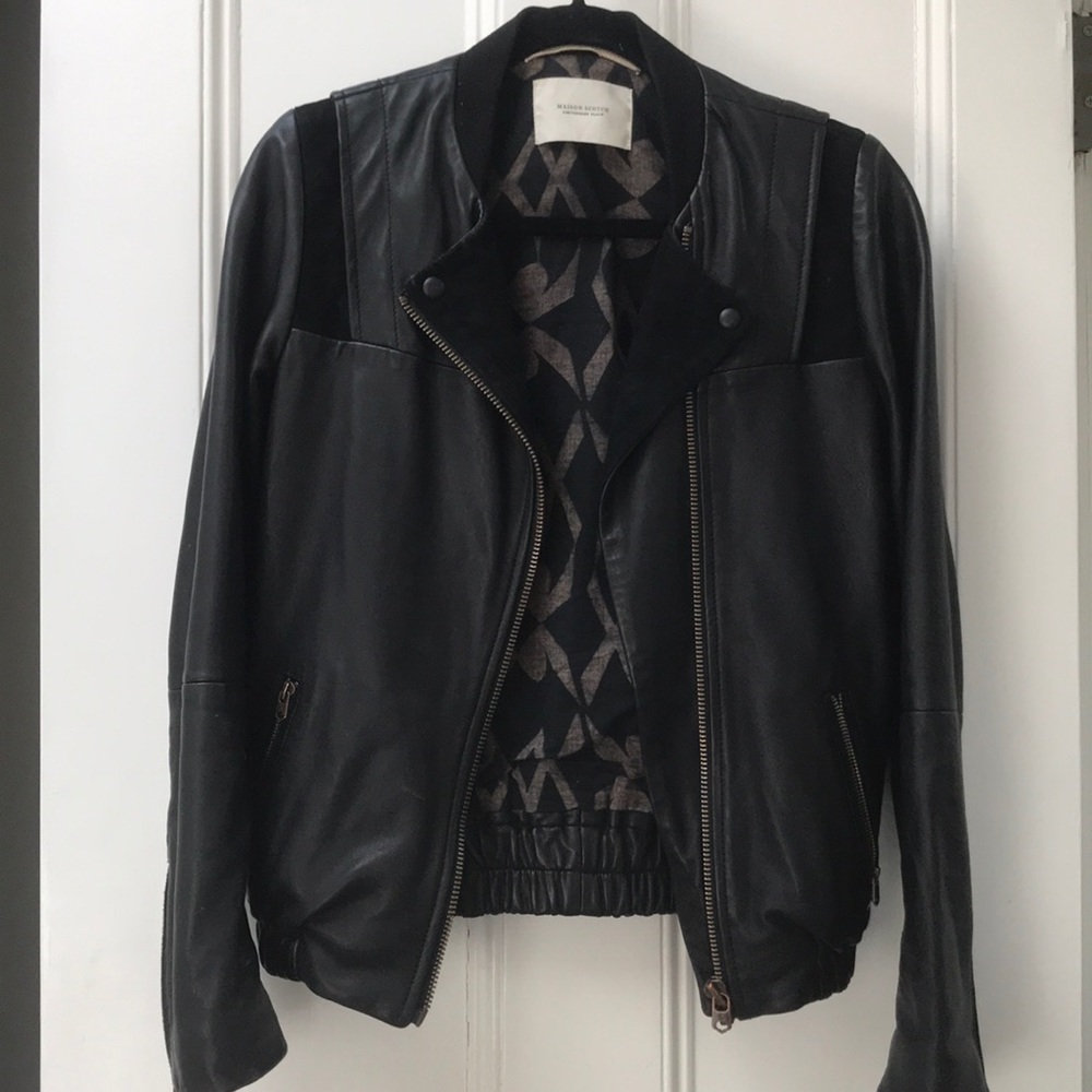 Maison Scotch leather and suede jacket